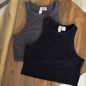 Black & Gray Crop Top